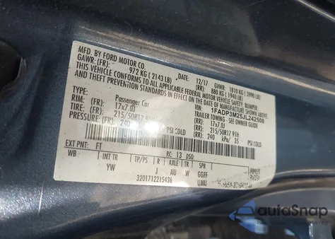 2018 Ford Focus Sel from USA, damaged, VIN 1FADP3M25JL242508